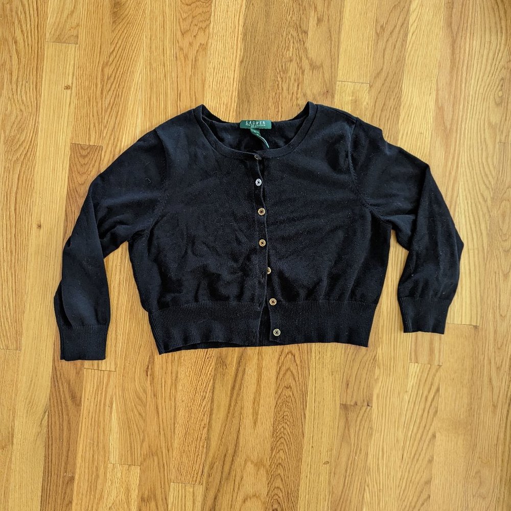 Ralph Lauren Black Cropped Cardigan